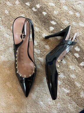 Stuart Weitzman Patent Leather Studded Heels
